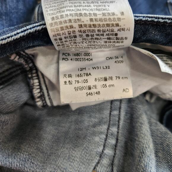 Levi Strauss Curvy #529 Skinny Leg Jeans Dark Blue Denim Mid Rise Size 12 - Picture 11 of 11